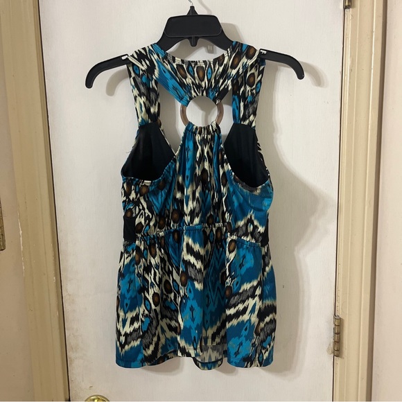 New Directions Blue Leopard Summer Top - Picture 4 of 5